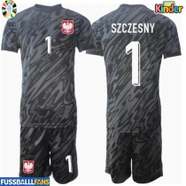 Polen Wojciech Szczesny #1 Torwart Auswärts Trikotsatz Kinder EM 2024 Kurzarm (+ Kurze Hosen)